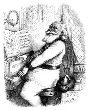 Noel ve yeni yıl konulu Retro illüstrasyon