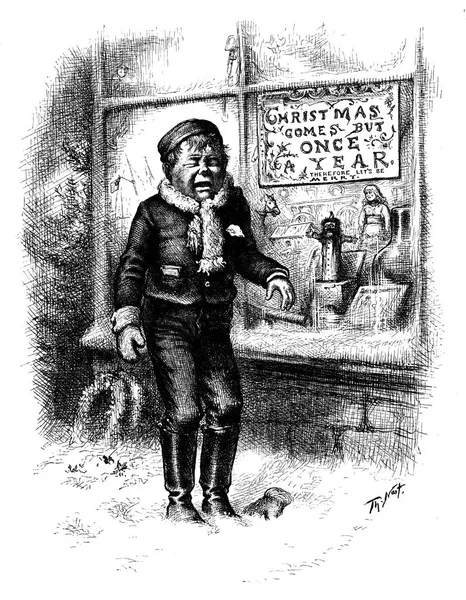 Noel Yeni Yıl Konulu Retro Illüstrasyon — Stok fotoğraf