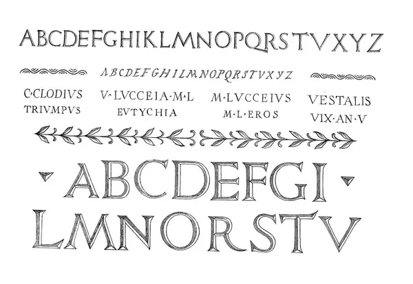 复古字体 古老而复古的形象 — 图库照片