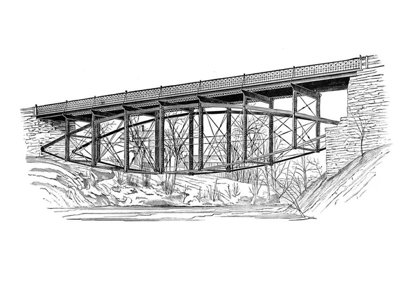 Ретро Изображение Моста — стоковое фото
