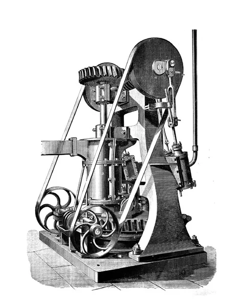 Machine Isolée Sur Fond Blanc Illustration Rétro Ancienne — Photo