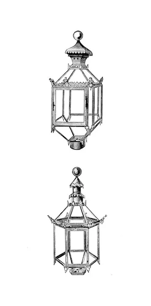 灯笼的复古例证 — 图库照片