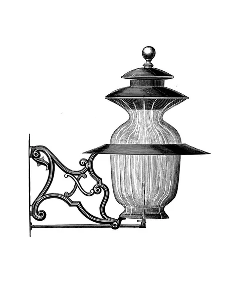 Retro Illustration Lantern — Stock Photo, Image