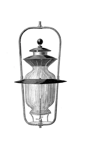 Retro Illusztrációja Egy Lámpa — Stock Fotó