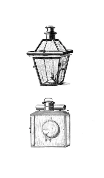 Retro Illustration Lantern — Stock Photo, Image