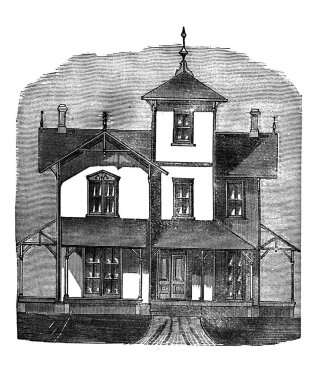 Eski bir ev. Eski ve retro görüntü