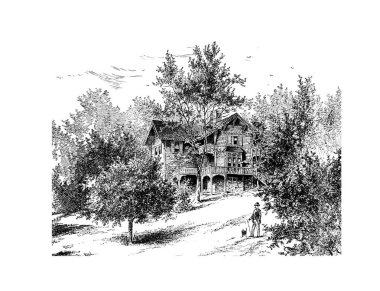 Eski bir ev. Eski ve retro görüntü