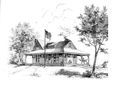 Eski bir ev. Eski ve retro görüntü