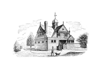 Eski bir ev. Eski ve retro görüntü