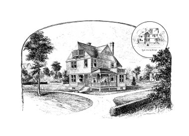 Eski bir ev. Eski ve retro görüntü