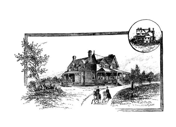 Eski bir ev. Eski ve retro görüntü