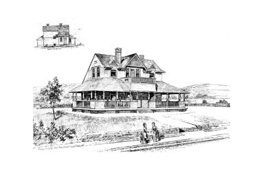 Eski bir ev. Eski ve retro görüntü