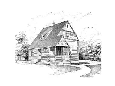 Eski bir ev. Eski ve retro görüntü