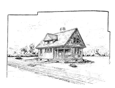 Eski bir ev. Eski ve retro görüntü