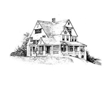 Eski bir ev. Eski ve retro görüntü