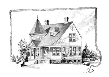 Eski bir ev. Eski ve retro görüntü