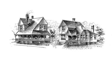 Eski bir ev. Eski ve retro görüntü