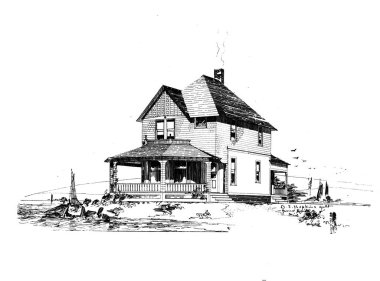 Eski bir ev. Eski ve retro görüntü