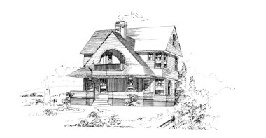 Eski bir ev. Eski ve retro görüntü