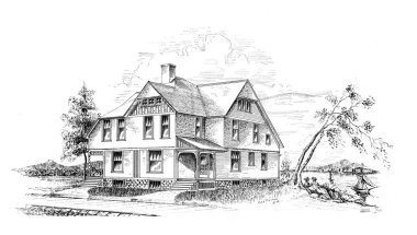 Eski bir ev. Eski ve retro görüntü