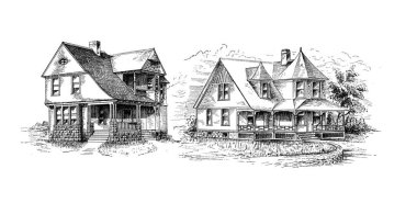 Eski bir ev. Eski ve retro görüntü