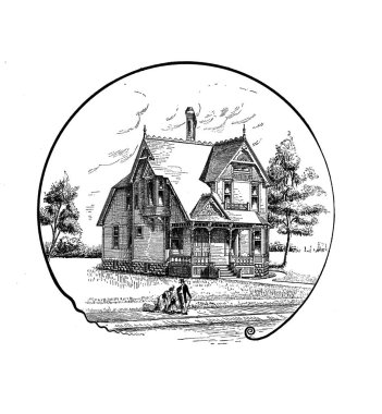 Eski bir ev. Eski ve retro görüntü