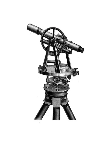 Ретро Иллюстрация Телескопа Старое Ретро Изображение — стоковое фото