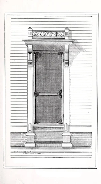 Tür Retro Illustration Vintage Image — Stockfoto