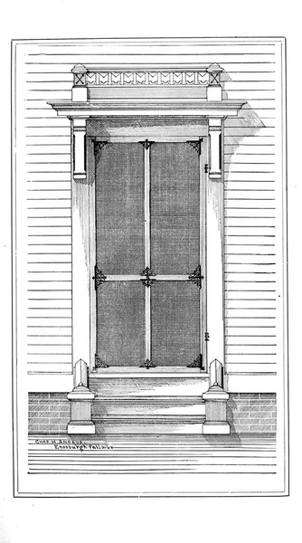Ретро Иллюстрация Дверей Винтажное Изображение — стоковое фото