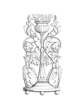 Retro illüstrasyon. Beyaz arka plan üzerinde izole.