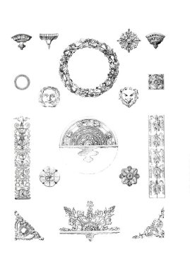 Retro illüstrasyon. Sanat ojects izole.