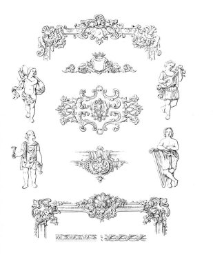 Retro illüstrasyon. Sanat ojects izole.