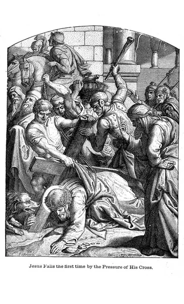 Utrpení Smrti Ježíše Krista Retro Starý Obraz — Stock fotografie