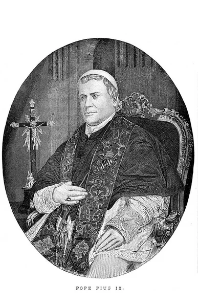 Pápa Pius Retro Régi Kép — Stock Fotó