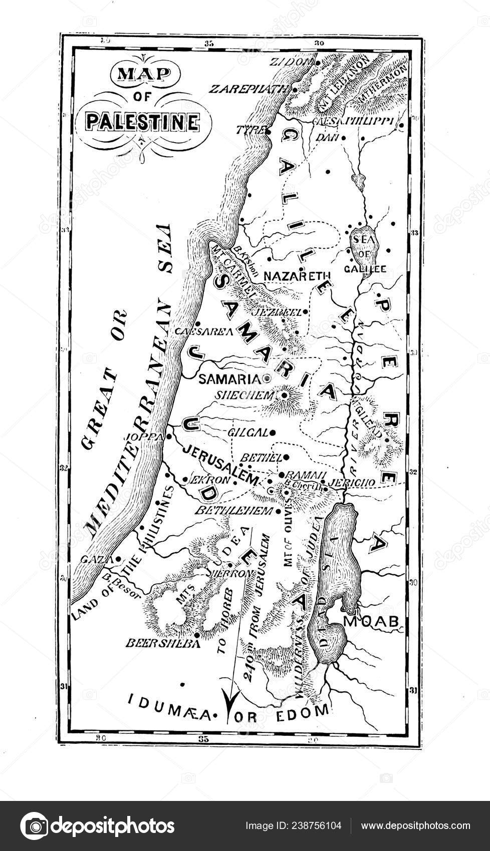 Map Palestine Time Jesus Christ Stock Illustration by ©ruskpp #238756104