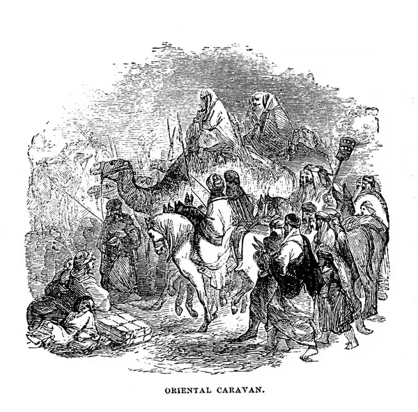 Caravan Retro Image Engraving — Stock Fotó