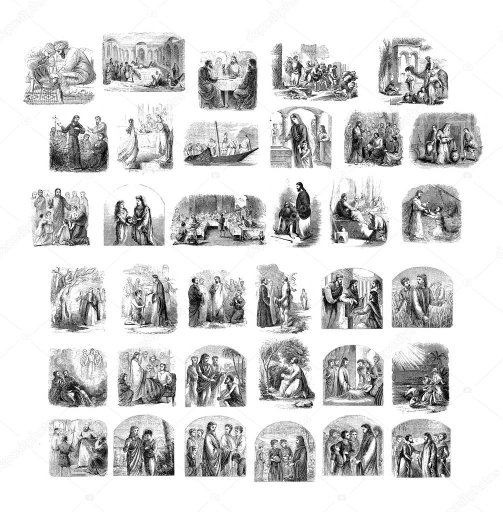 Life of Jesus Christ. Collection of illustrations.