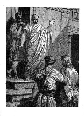 Jesus and Pilate old image clipart