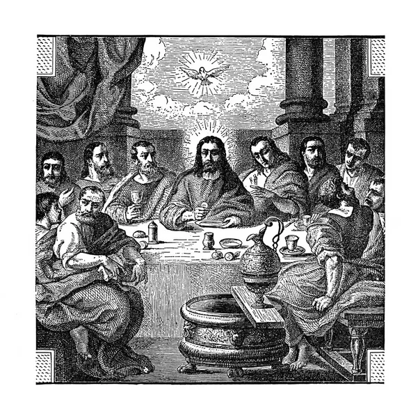 Última Cena Jesucristo Con Los Apóstoles — Foto de Stock