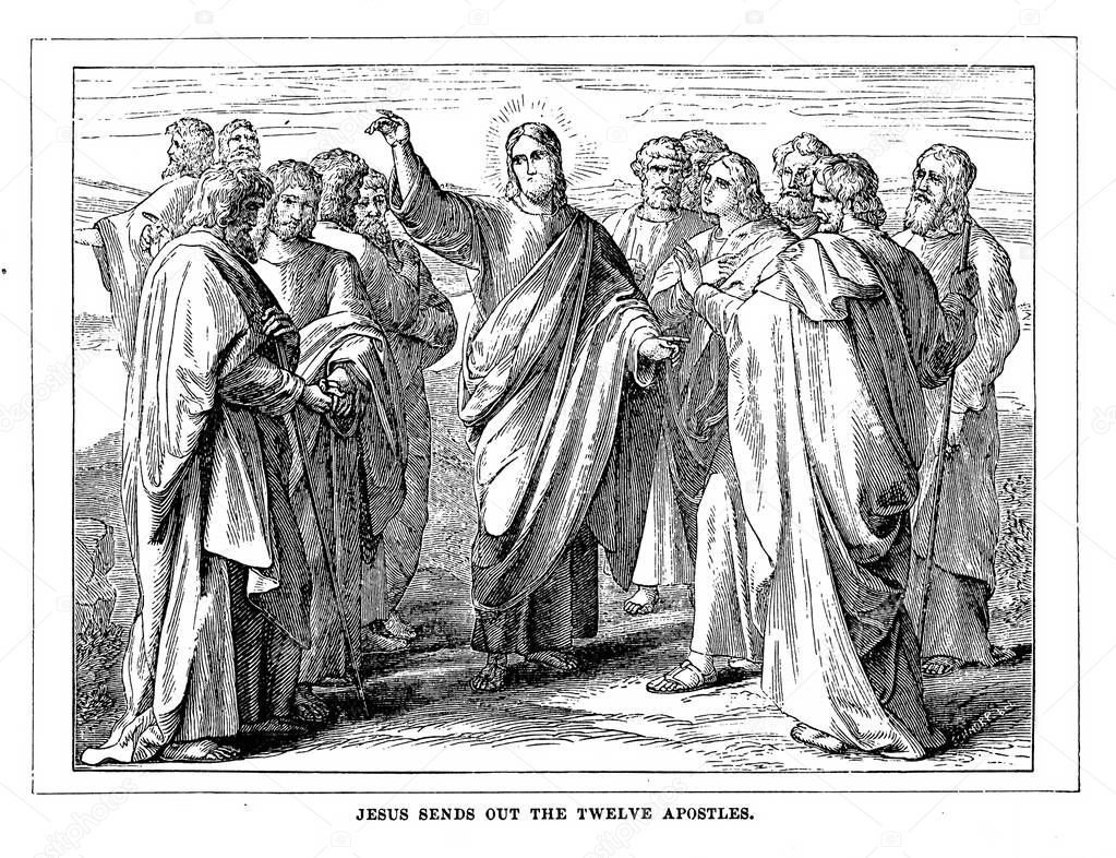 Jesus sends out the twelve apostles.