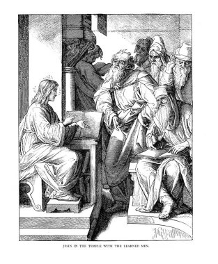 Dini konularda illüstrasyon. Retro ve eski görüntü