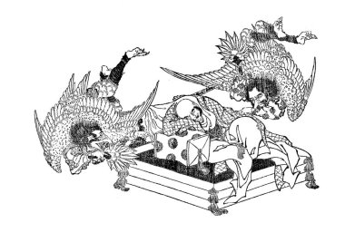 Japonya Sanat. Retro sonunda eski görüntü