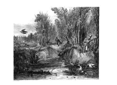 Avcılık retro ve eski görüntü.