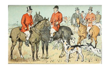 Avcılık. Retro ve eski illüstrasyon