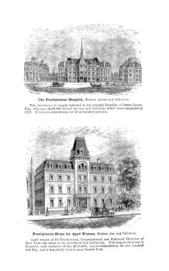 New York şehri. Oyma illüstrasyon