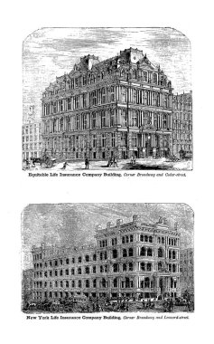 New York şehri. Oyma illüstrasyon