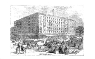 New York şehri. Oyma illüstrasyon