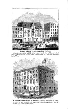 New York şehri. Oyma illüstrasyon