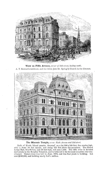 New York şehri. Oyma illüstrasyon