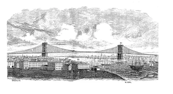 New York city. Engraving illustration